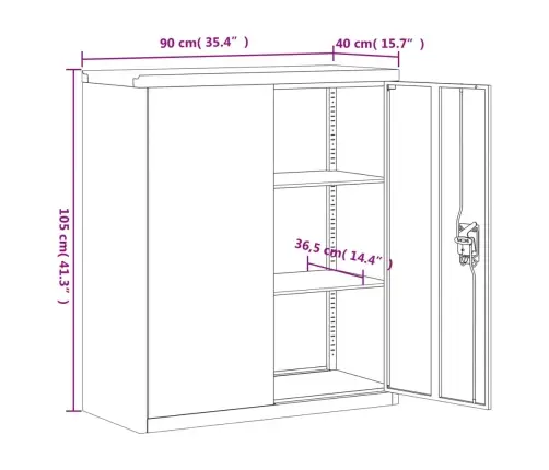 Dokumendikapp, Antratsiithall, 90X40X145 cm Teras