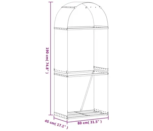 Malkas Statīvs, Brūns, 80X45X190 Cm, Cinkots Tērauds Vidaxl