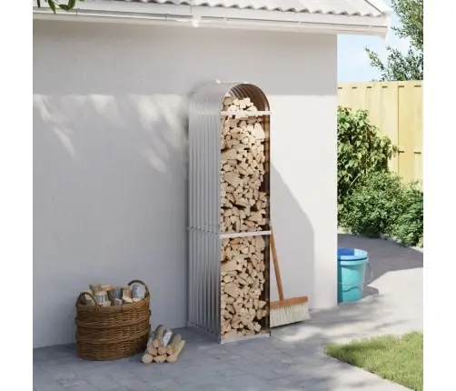 Küttepuude Alus, Hõbedane, 40 X 45 X 170 cm Tsingitud Teras