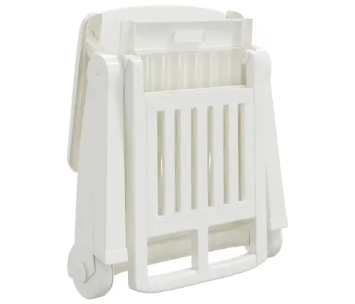 Salokāms Sauļošanās Zvilnis Ar Riteņiem, Balts Pp Vidaxl