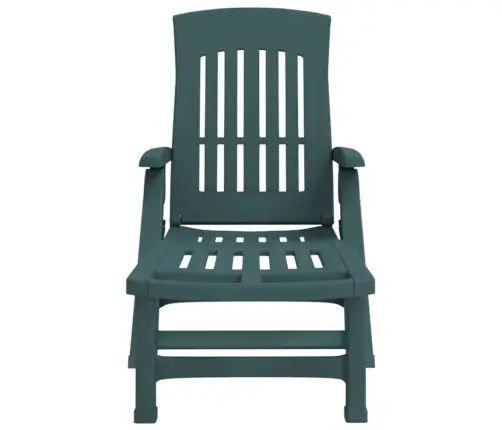 Salokāms Sauļošanās Zvilnis Ar Riteņiem, Zaļš, Pp Vidaxl