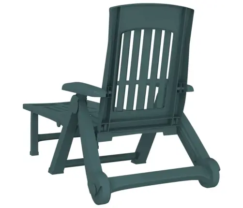 Salokāms Sauļošanās Zvilnis Ar Riteņiem, Zaļš, Pp Vidaxl