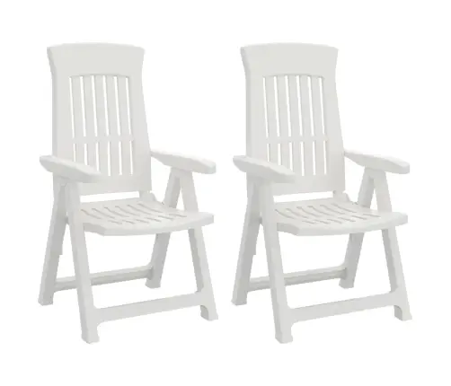 Atgāžami Dārza Krēsli, 2 Gab., Balti, Pp Vidaxl