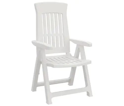 Atgāžami Dārza Krēsli, 2 Gab., Balti, Pp Vidaxl