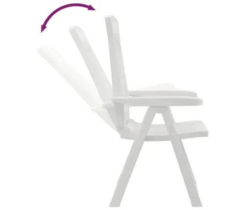 Atgāžami Dārza Krēsli, 2 Gab., Balti, Pp Vidaxl