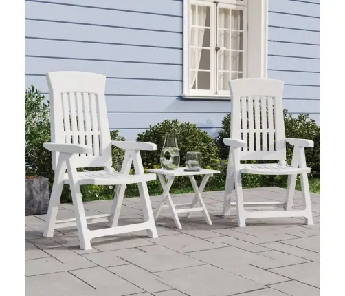 Atgāžami Dārza Krēsli, 2 Gab., Balti, Pp Vidaxl