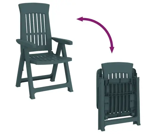 Dārza Nolaižamie Krēsli, 2 Gab., Zaļš, Pp Vidaxl