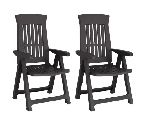 Atgāžami Dārza Krēsli, 2 Gab., Antracītpelēki, Pp Vidaxl