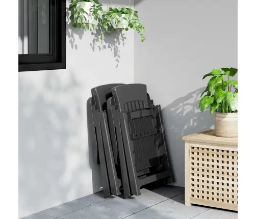 Atgāžami Dārza Krēsli, 2 Gab., Antracītpelēki, Pp Vidaxl