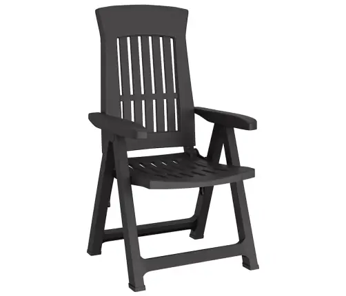 Atgāžami Dārza Krēsli, 2 Gab., Antracītpelēki, Pp Vidaxl