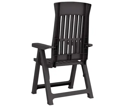 Atgāžami Dārza Krēsli, 2 Gab., Antracītpelēki, Pp Vidaxl