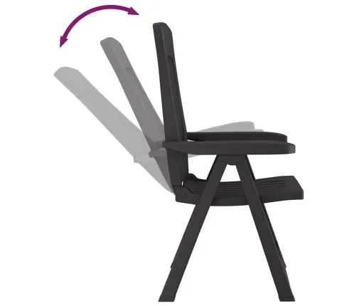 Atgāžami Dārza Krēsli, 2 Gab., Antracītpelēki, Pp Vidaxl