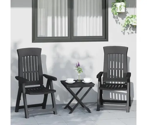 Atgāžami Dārza Krēsli, 2 Gab., Antracītpelēki, Pp Vidaxl