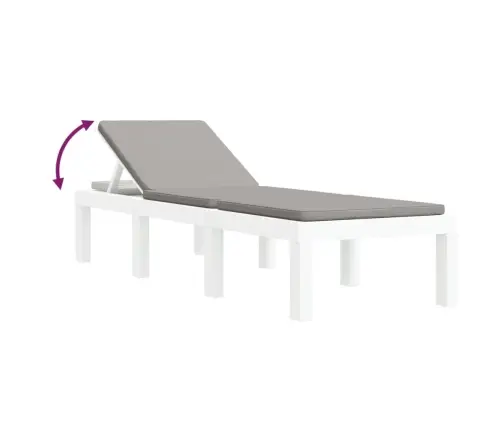 Sauļošanās Zvilnis Ar Matraci, Balts, Pp  Vidaxl