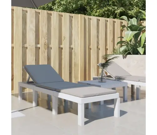 Sauļošanās Zvilnis Ar Matraci, Balts, Pp  Vidaxl