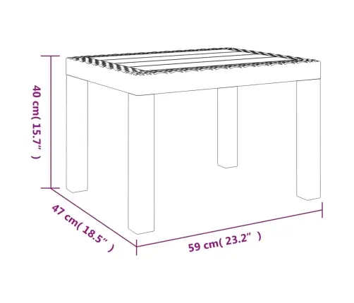 Dārza Galds, Antracītpelēks, 59X47X40 Cm, Pp Vidaxl