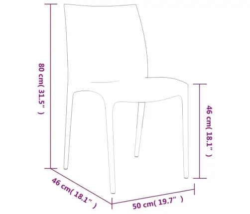 Dārza Krēsli, 2 Gb., Balti, 50X46X80 Cm, Polipropilēns Vidaxl