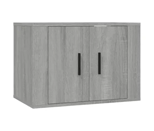 Sieninės Tv Spintelės, 2Vnt., Pilkos Ąžuolo, 57X34,5X40Cm Sieninės Tv Spintelės, 2Vnt., Pilkos Ąžuolo, 57X34,5X40Cm