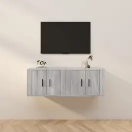 Sieninės Tv Spintelės, 2Vnt., Pilkos Ąžuolo, 57X34,5X40Cm
