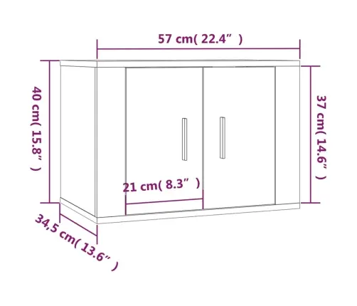Seina Telerikapid 2 Tk, Pruun Tamm, 57 X 34,5 X 40 Cm