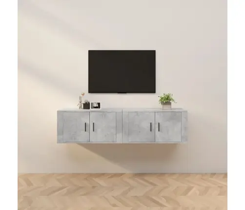 Sienas Tv Skapīši, 2 Gab., Betona Pelēki, 80X34,5X40 Cm Vidaxl
