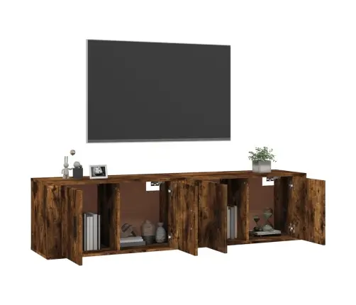 Sienas Tv Skapīši, 2 Gab., Ozolkoka Krāsā, 80X34,5X40 Cm Vidaxl