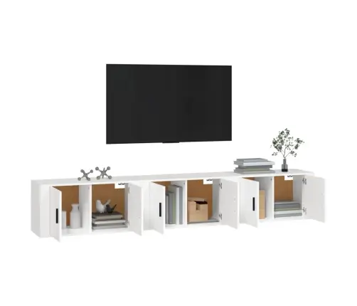 Sienas Tv Skapīši, 3 Gab., Balti, 80X34,5X40 Cm Vidaxl