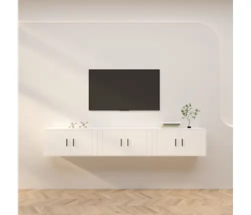 Sienas Tv Skapīši, 3 Gab., Balti, 80X34,5X40 Cm Vidaxl