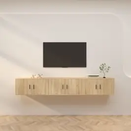 Sienas Tv Skapīši, 3 Gab., Sonomas Ozolkoka, 80X34,5X40 Cm Vidaxl