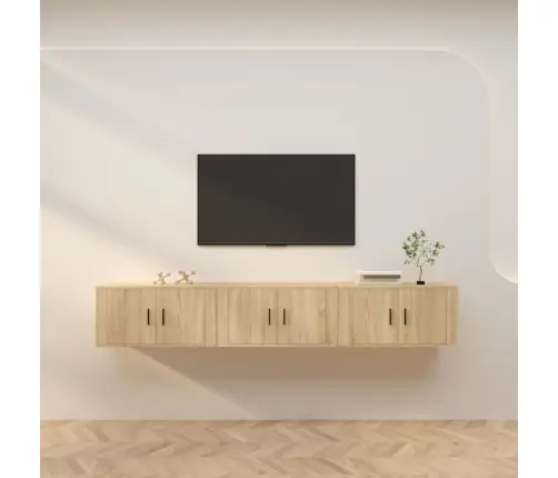 Sienas Tv Skapīši, 3 Gab., Sonomas Ozolkoka, 80X34,5X40 Cm Vidaxl
