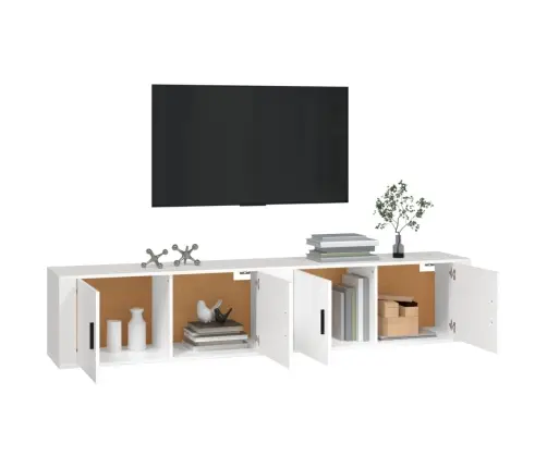 Sienas Tv Skapīši, 2 Gab., Balti, 100X34,5X40 Cm Vidaxl