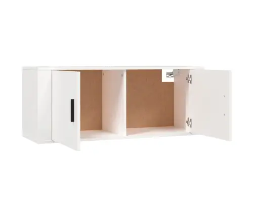 Sieninės Televizoriaus Spintelės, 3Vnt., Baltos, 100X34,5X40Cm