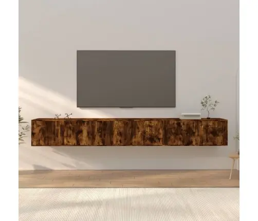 Seina Telerikapid, 3 Tk, Suitsutatud Tamm, 100 X 34,5 X 40 Cm