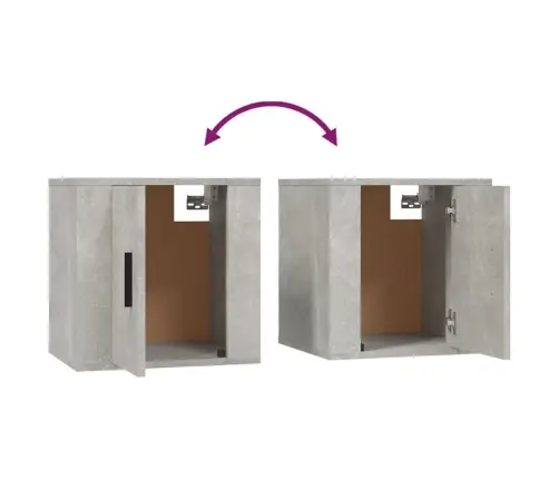 Tv Spintelių Komplektas, 2 Dalių, Betono Pilkas, Mediena