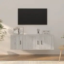 2-Daļīgs Tv Skapīšu Komplekts, Pelēka Ozola, Inženierijas Koks Vidaxl