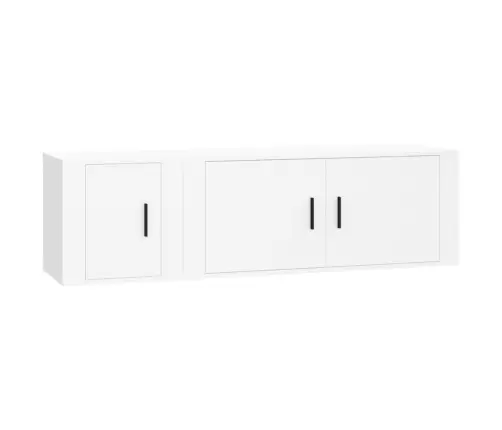 2-Daļīgs Tv Skapīšu Komplekts, Inženierijas Koks, Balts Vidaxl