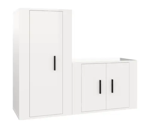 2-Daļīgs Tv Skapīšu Komplekts, Inženierijas Koks, Spīdīgi Balts Vidaxl 2-Daļīgs Tv Skapīšu Komplekts, Inženierijas Koks, Spīdīgi Balts Vidaxl