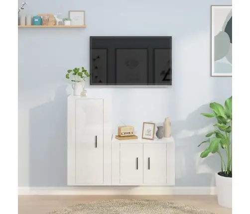 2-Daļīgs Tv Skapīšu Komplekts, Inženierijas Koks, Spīdīgi Balts Vidaxl 2-Daļīgs Tv Skapīšu Komplekts, Inženierijas Koks, Spīdīgi Balts Vidaxl