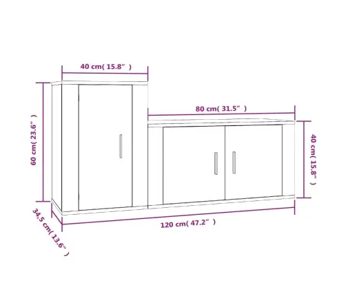 2-Daļīgs Tv Skapīšu Komplekts, Ozola Krāsa, Inženierijas Koks Vidaxl 2-Daļīgs Tv Skapīšu Komplekts, Ozola Krāsa, Inženierijas Koks Vidaxl