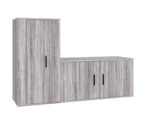 2-Osaline Telerikappide Komplekt, Hall Sonoma Tamm, Tehispuit