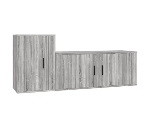 2-Daļīgs Tv Skapīšu Komplekts, Pelēka Ozola, Inženierijas Koks Vidaxl 2-Daļīgs Tv Skapīšu Komplekts, Pelēka Ozola, Inženierijas Koks Vidaxl