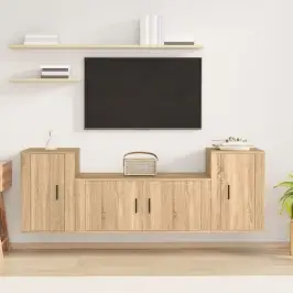 3-Daļīgs Tv Skapīši, Inženierijas Koks, Sonomas Ozolkoka Vidaxl