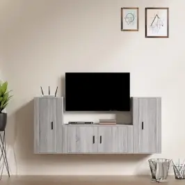 3-Osaline Telerikappide Komplekt, Hall Sonoma Tamm, Tehispuit