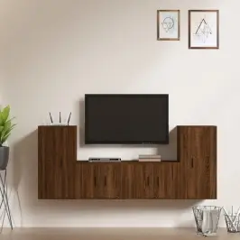 4-Daļīgs Tv Skapīšu Komplekts, Ozola Krāsa, Inženierijas Koks Vidaxl