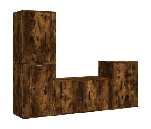 4-Daļīgs Tv Skapīšu Komplekts, Ozola Krāsa, Inženierijas Koks Vidaxl