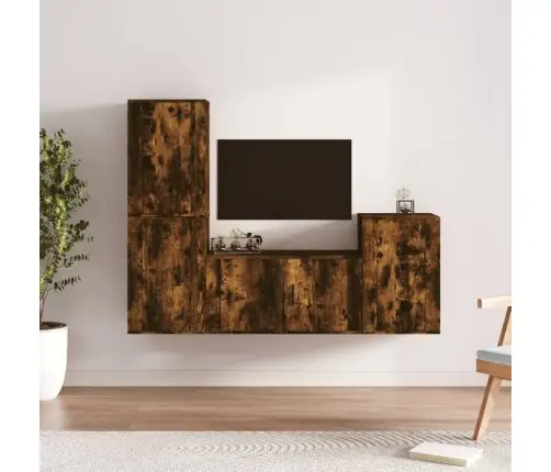 4-Daļīgs Tv Skapīšu Komplekts, Ozola Krāsa, Inženierijas Koks Vidaxl