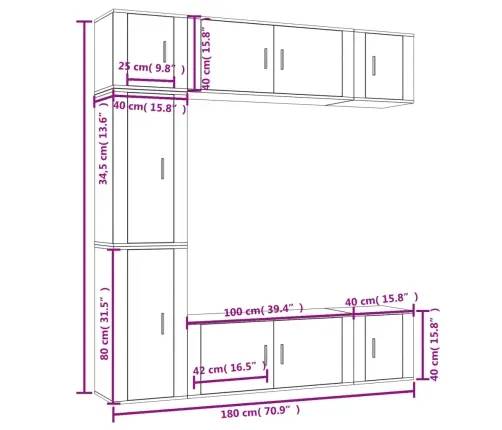 7-Daļīgs Tv Skapīšu Komplekts, Inženierijas Koks, Balts Vidaxl 7-Daļīgs Tv Skapīšu Komplekts, Inženierijas Koks, Balts Vidaxl
