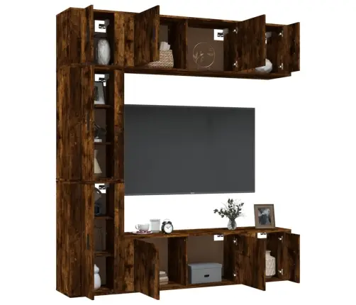 7-Daļīgs Tv Skapīšu Komplekts, Ozola Krāsa, Inženierijas Koks Vidaxl