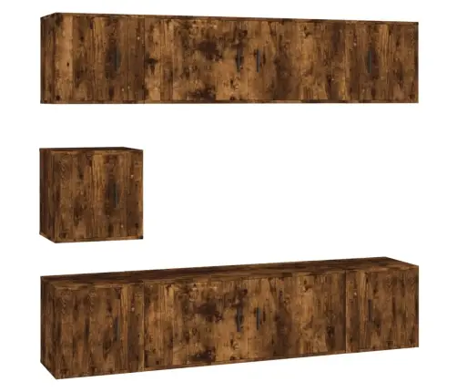 7-Daļīgs Tv Skapīšu Komplekts, Ozola Krāsa, Inženierijas Koks Vidaxl