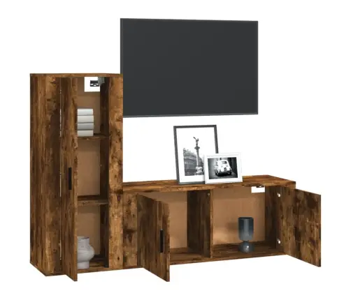 2-Daļīgs Tv Skapīšu Komplekts, Ozola Krāsa, Inženierijas Koks Vidaxl 2-Daļīgs Tv Skapīšu Komplekts, Ozola Krāsa, Inženierijas Koks Vidaxl